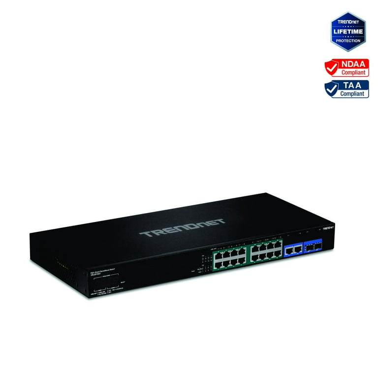Commutateur de surveillance intelligent Gigabit PoE+ 18 ports TRENDnet TPE-3018LS