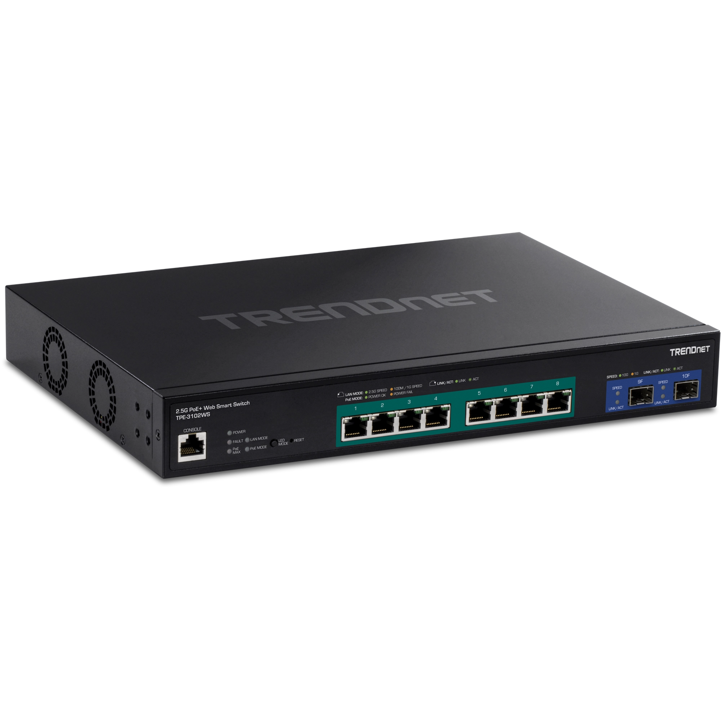 TRENDnet TPE-3102WS 10-Port 2.5G Smart PoE+ Switch w/ 10G SFP+ Slots