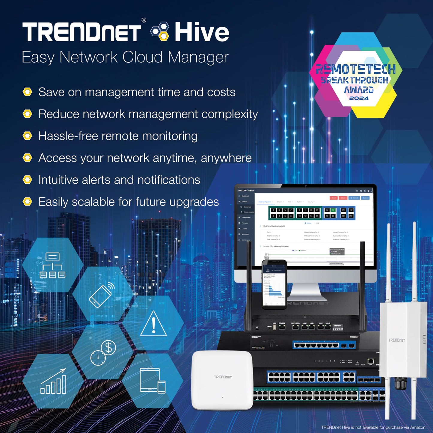 Commutateur Web intelligent PoE+ Gigabit 28 ports TRENDnet TPE-5028WS (370 W)