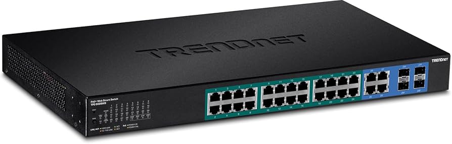 Commutateur Web intelligent PoE+ Gigabit 28 ports TRENDnet TPE-5028WS (370 W)