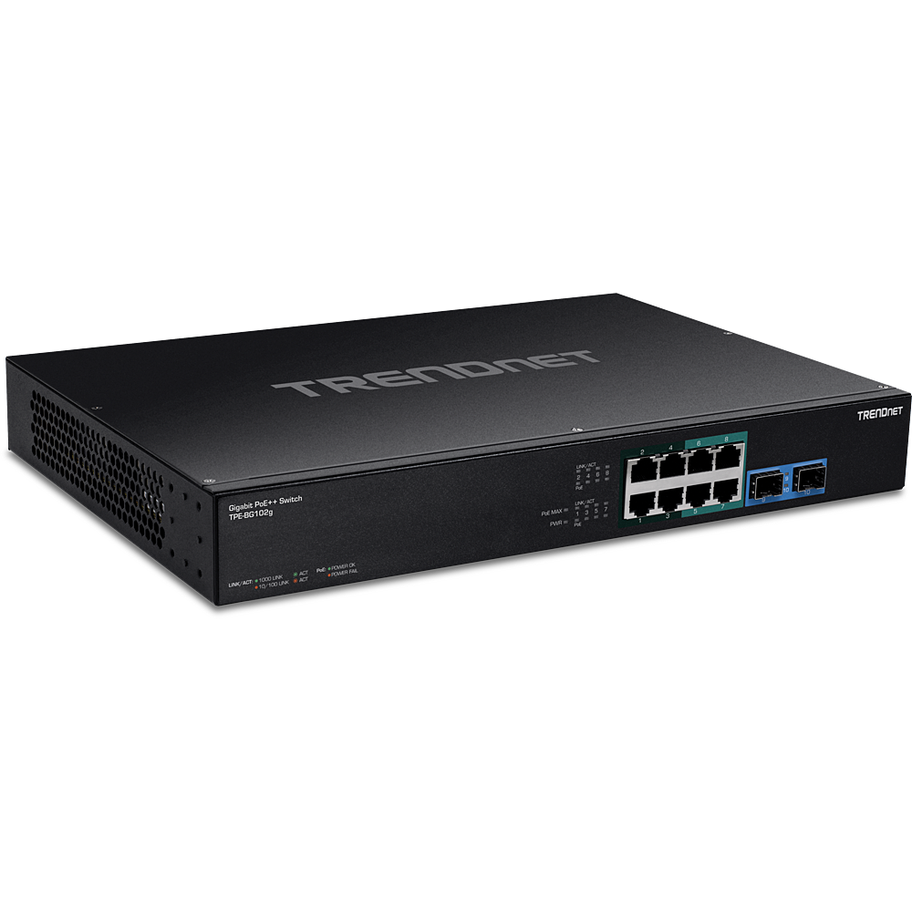 Commutateur Gigabit 4 ports PoE TRENDnet TPE-BG102G 10 ports
