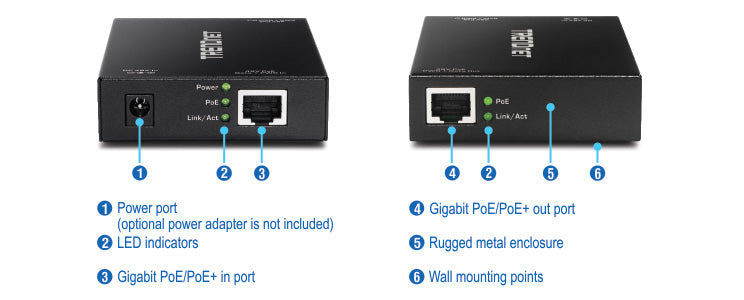 Répéteur Gigabit PoE+ TRENDnet TPE-E100