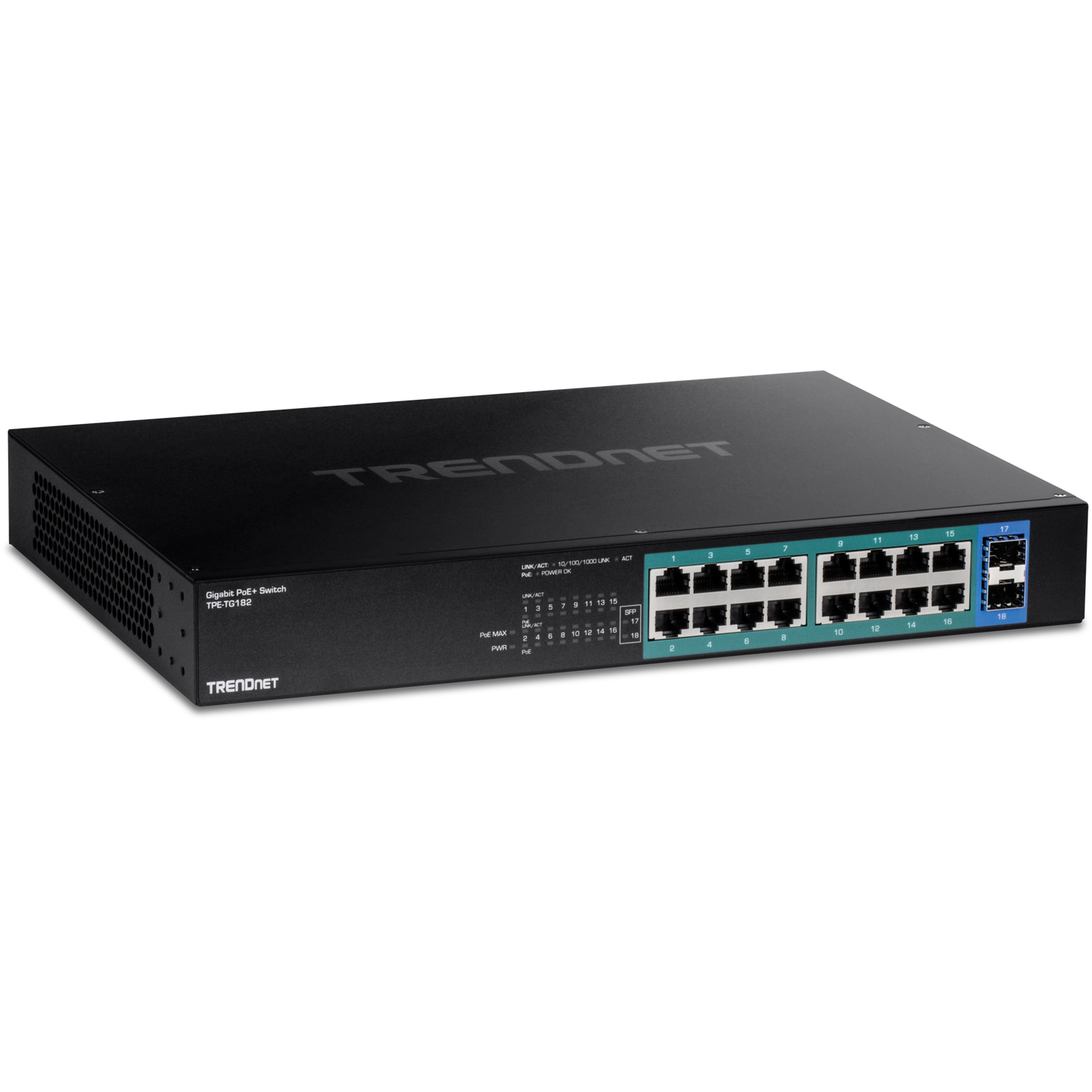 TRENDNET TPE-TG182 18-Port Gigabit PoE+ Switch (240W)