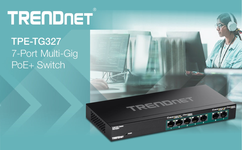 TRENDnet TPE-TG327 7-Port Multi-Gig PoE+ Switch