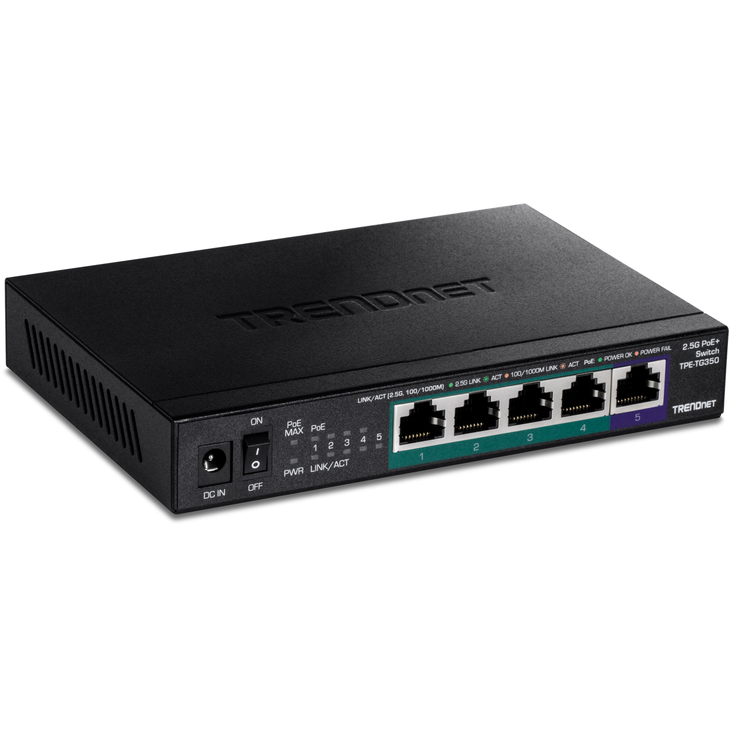 TRENDnet TPE-TG350 5-Port 2.5G Unmanaged PoE+ Switch