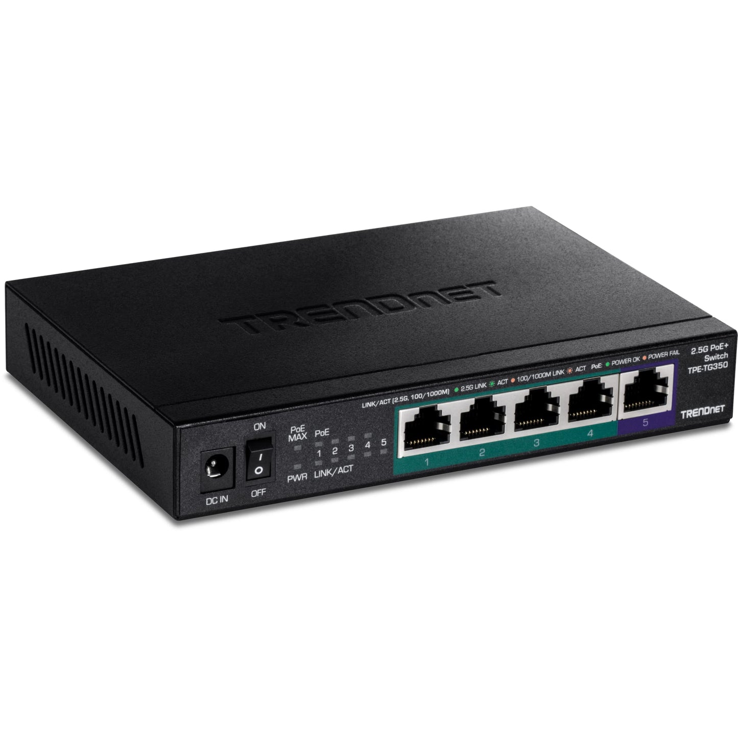 Commutateur PoE+ non géré TRENDnet TPE-TG350 à 5 ports 2,5 G