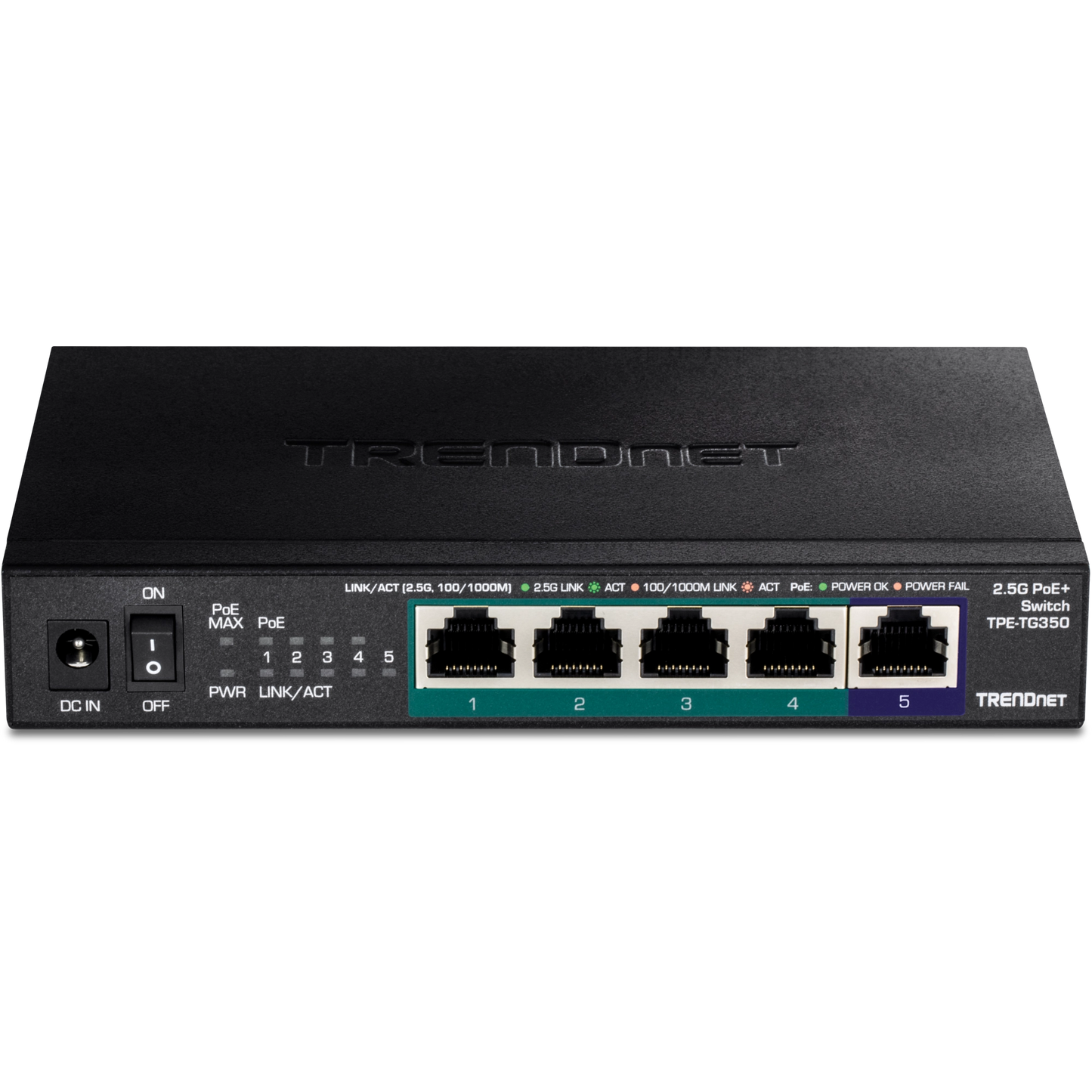 TRENDnet TPE-TG350 5-Port 2.5G Unmanaged PoE+ Switch