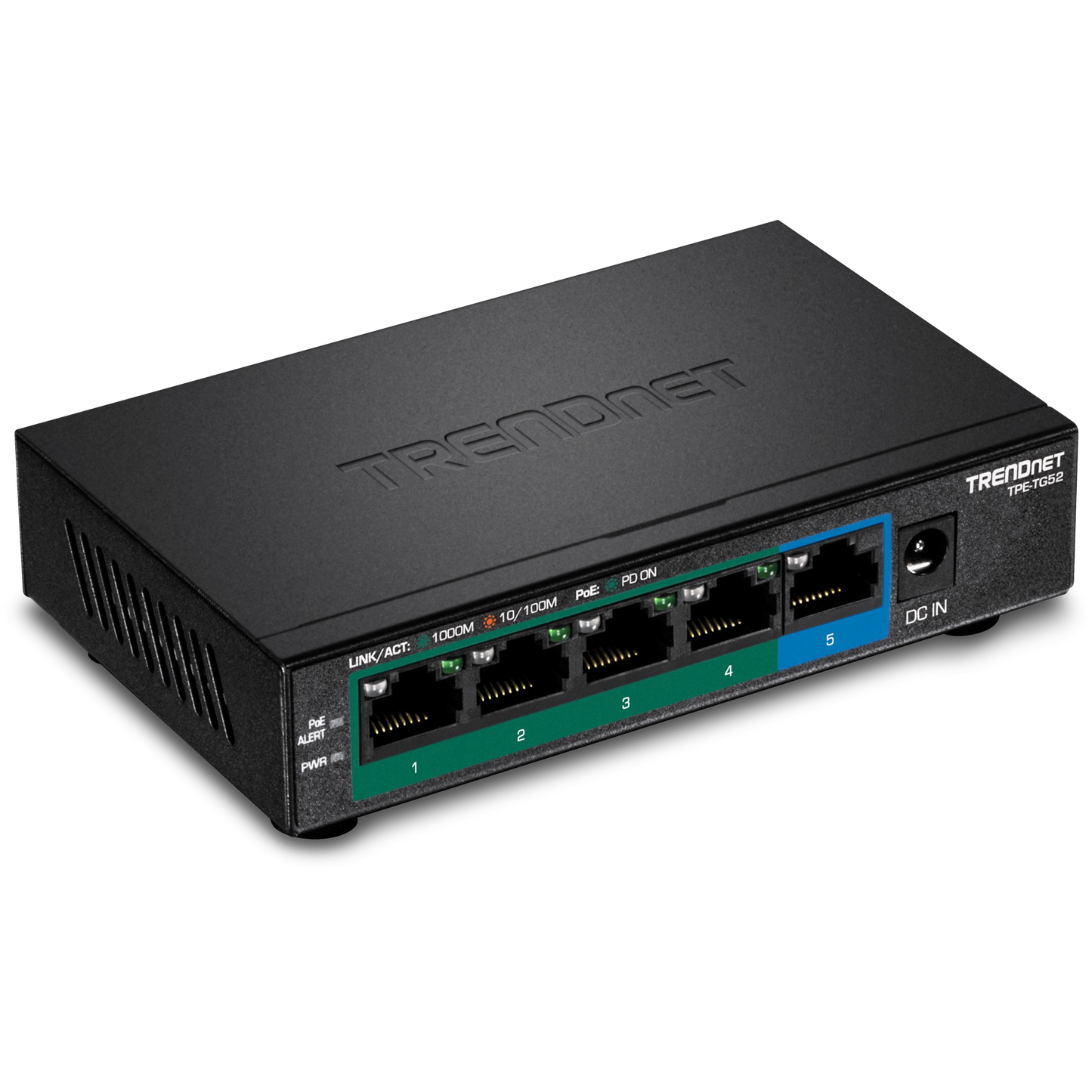 TRENDNET TPE-TG52 5-Port Gigabit PoE+ Switch, 32W