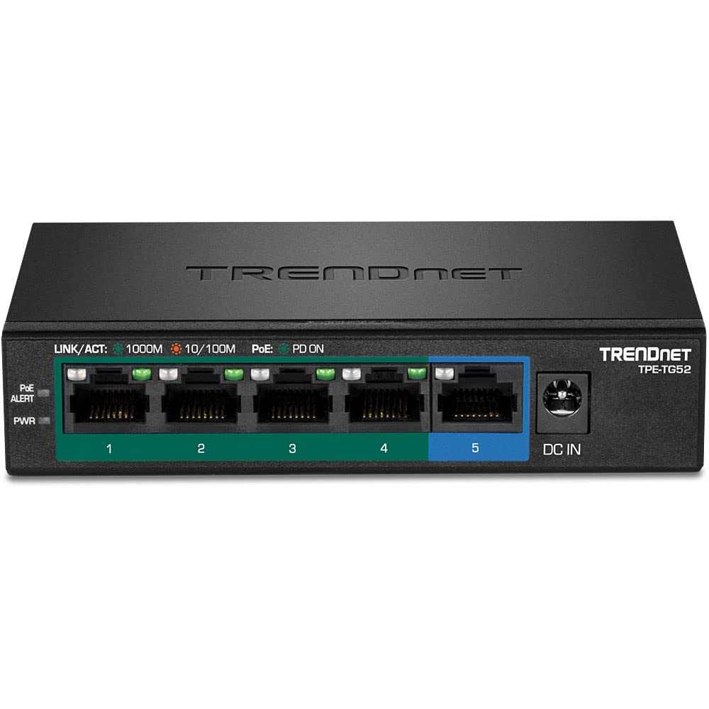 TRENDNET TPE-TG52 5-Port Gigabit PoE+ Switch, 32W
