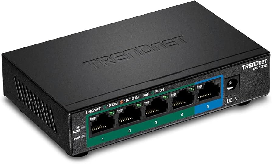 TRENDNET TPE-TG52 5-Port Gigabit PoE+ Switch, 32W