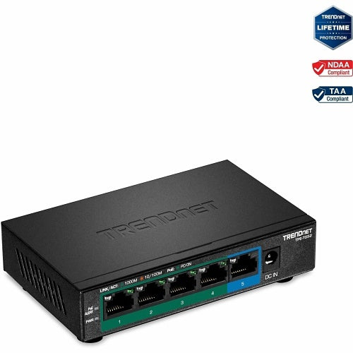 TRENDNET TPE-TG52 5-Port Gigabit PoE+ Switch, 32W