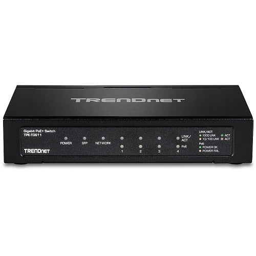 Commutateur Gigabit PoE+ 6 ports TRENDnet TPE-TG611, alimentation PoE 65 W