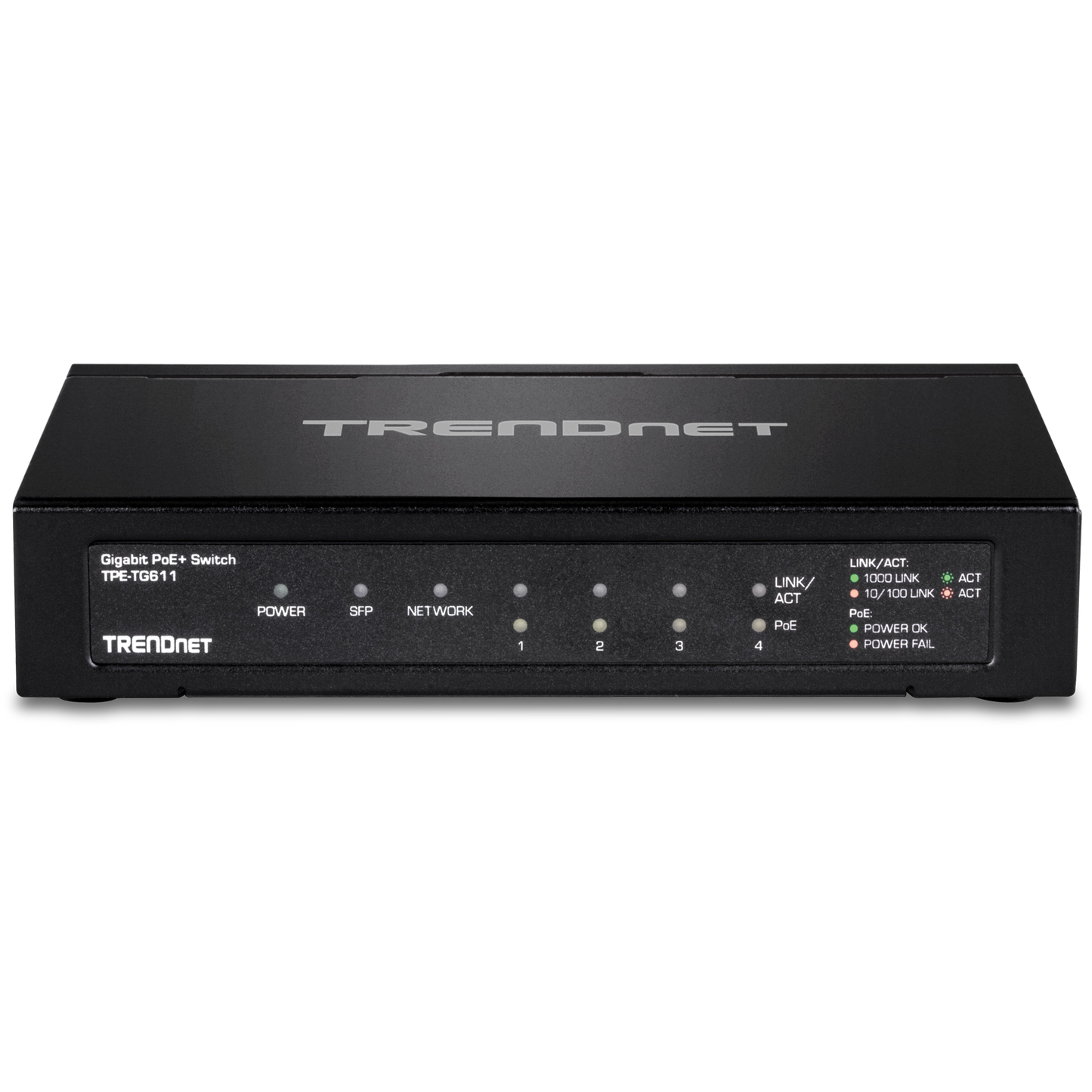 Commutateur Gigabit PoE+ 6 ports TRENDnet TPE-TG611, alimentation PoE 65 W