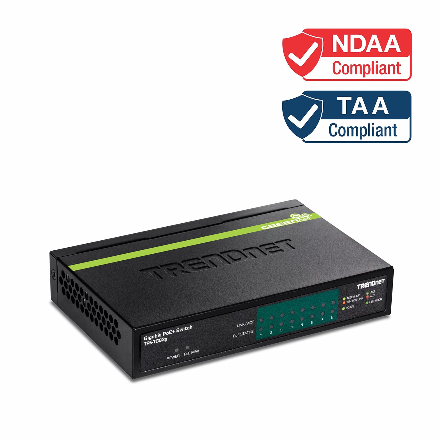 Commutateur Gigabit PoE+ 8 ports TRENDnet TPE-TG82G, 2 Gbit/s
