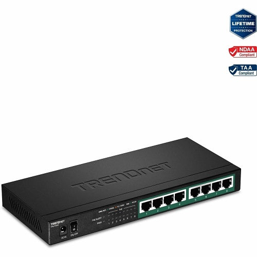 TRENDnet TPE-TG83 8-Port Gigabit PoE+ Switch, 65W