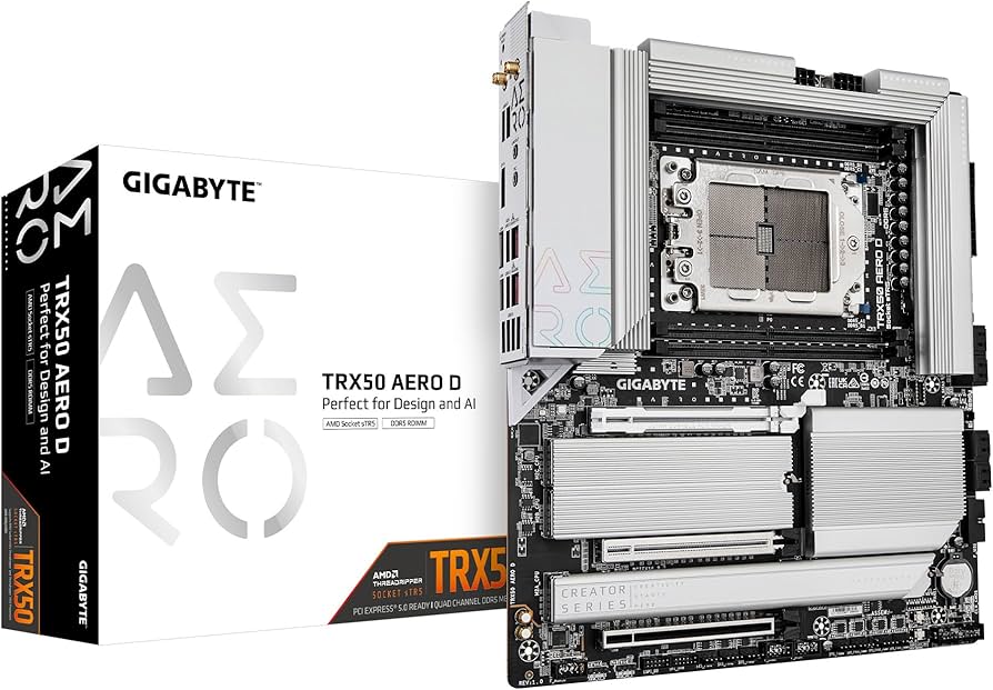 GIGABYTE TRX50 AERO D E-ATX sTR5 Motherboard, DDR5, PCIe 5.0