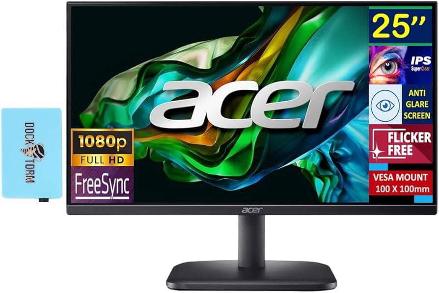 Moniteur LED IPS Full HD ACER EK251Q Ebi 24,5 pouces, VRB 1 ms, 100 Hz, HDMI/VGA