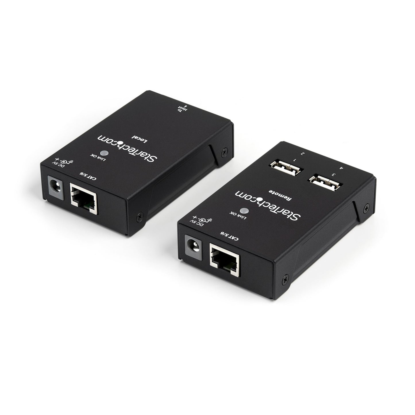 StarTech USB2004EXTV 4-Port USB 2.0 Extender over Cat5/6 (130ft, Compact Design)