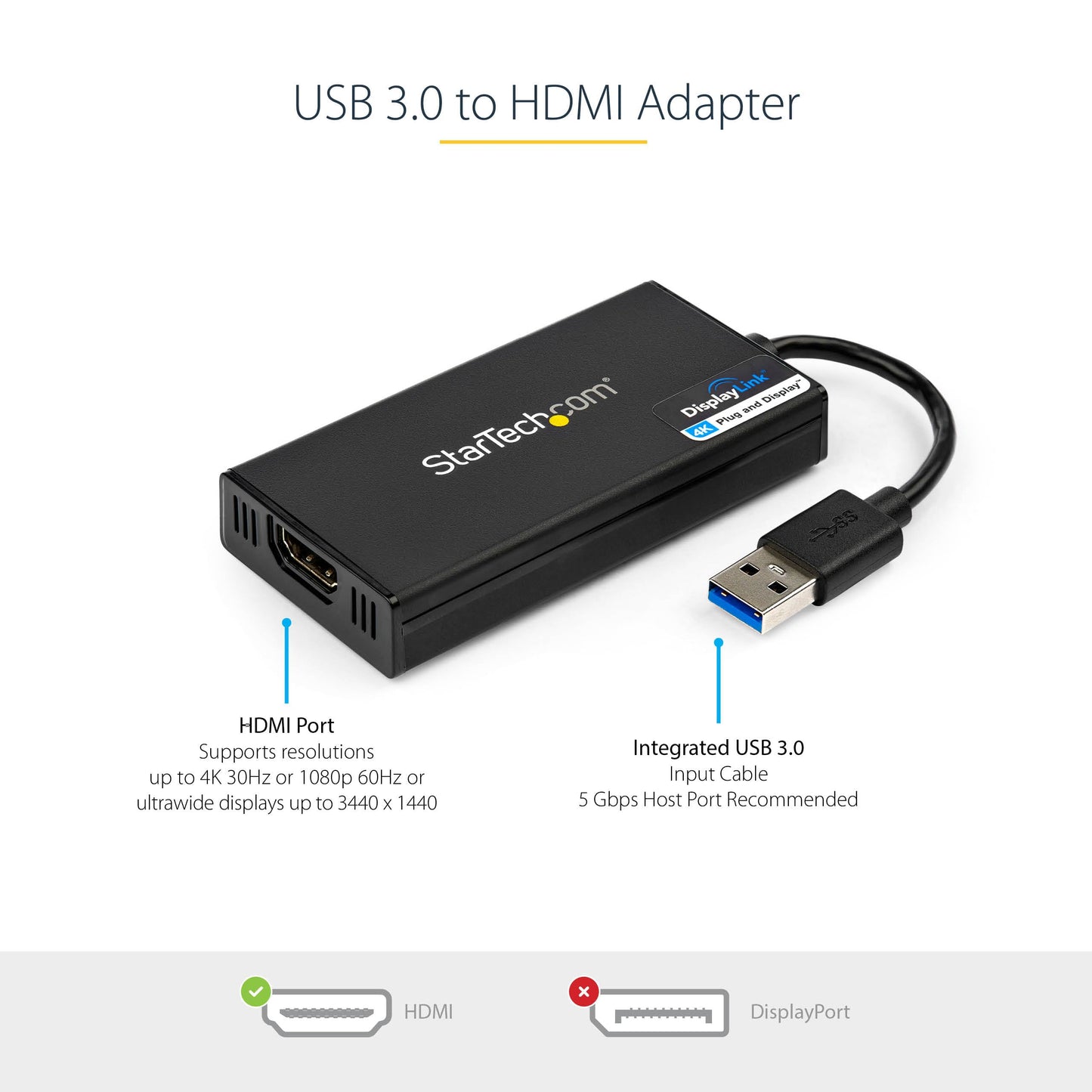 StarTech USB 3.0 to HDMI Adapter with 4K Support – USB32HD4K