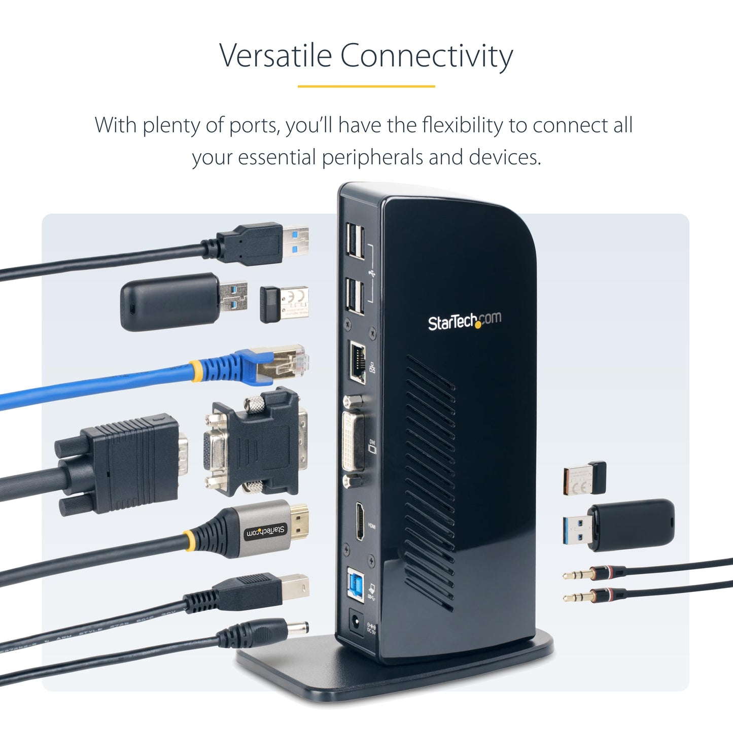 Station d'accueil USB 3.0 StarTech pour deux écrans avec HDMI, DVI/VGA et 6 ports USB