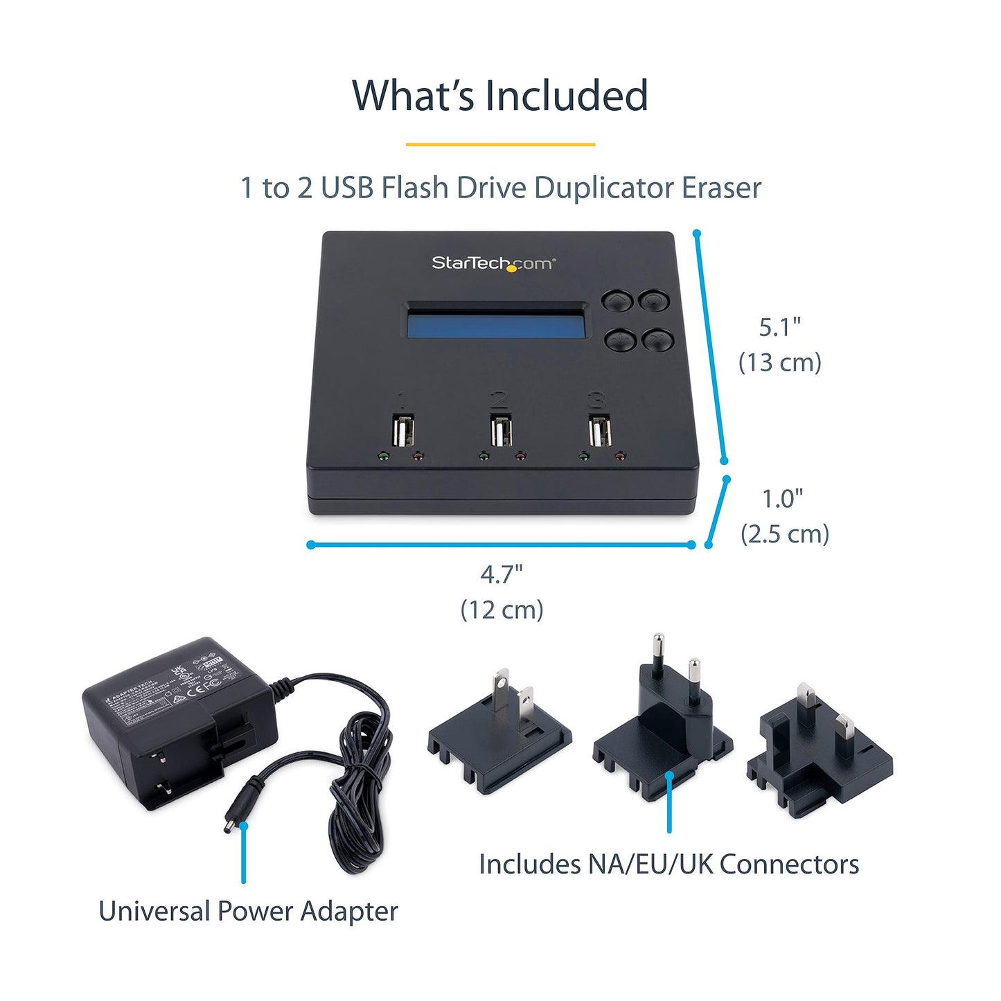 StarTech 1:2 USB Flash Drive Duplicator and Eraser - USBDUP12