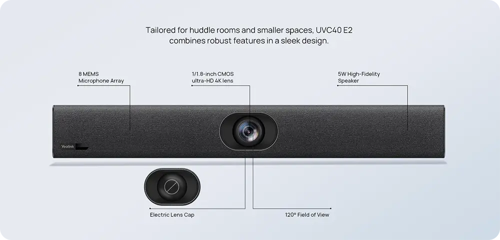 Barre vidéo USB tout-en-un Yealink UVC40 pour petites pièces