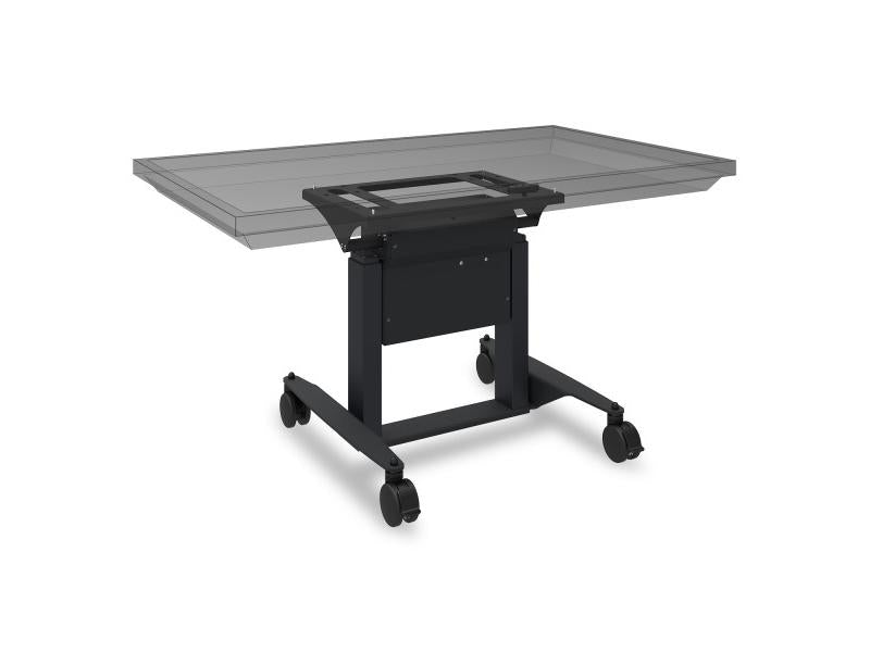 e-Box motorized mobile cart with 90-dgree tilt and wheels (fast travel, low profile), support VESA pattern up to 800x600mm, BalanceBox p/n: