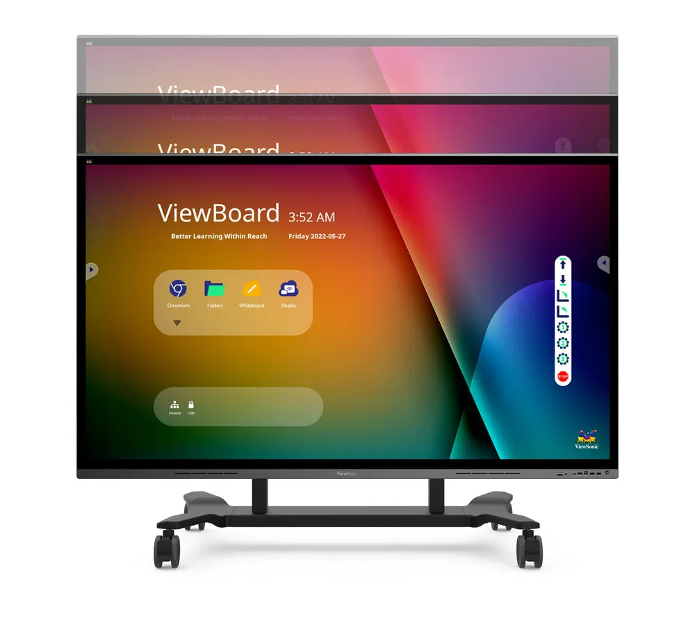 ViewSonic Electric Height Adjustable Mobile Cart, Black, VB-STND-007