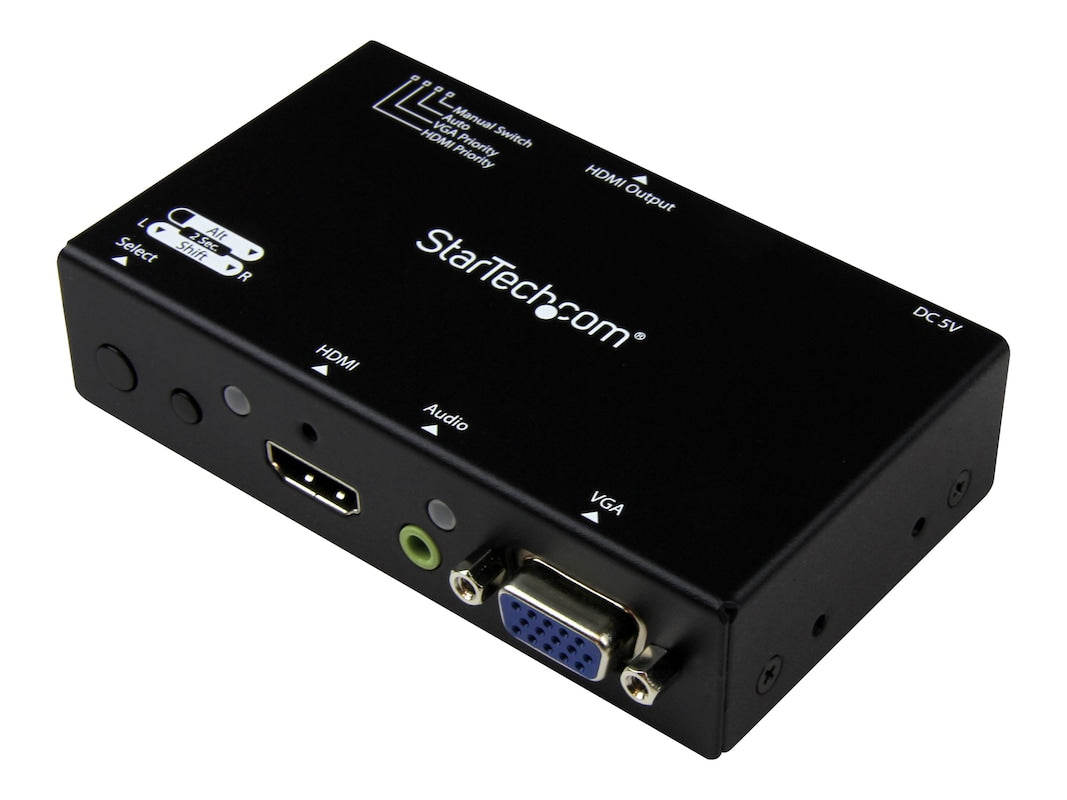 StarTech 2x1 HDMI + VGA to HDMI Converter Switch, VS221VGA2HD