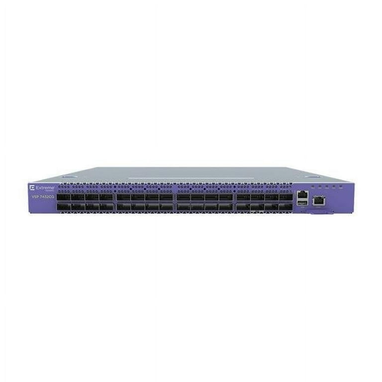 Commutateur EXTREME NETWORKS VSP7400-32C 32x100 Gbit/s QSFP28, 16 Go de RAM, sans alimentation ni ventilateur
