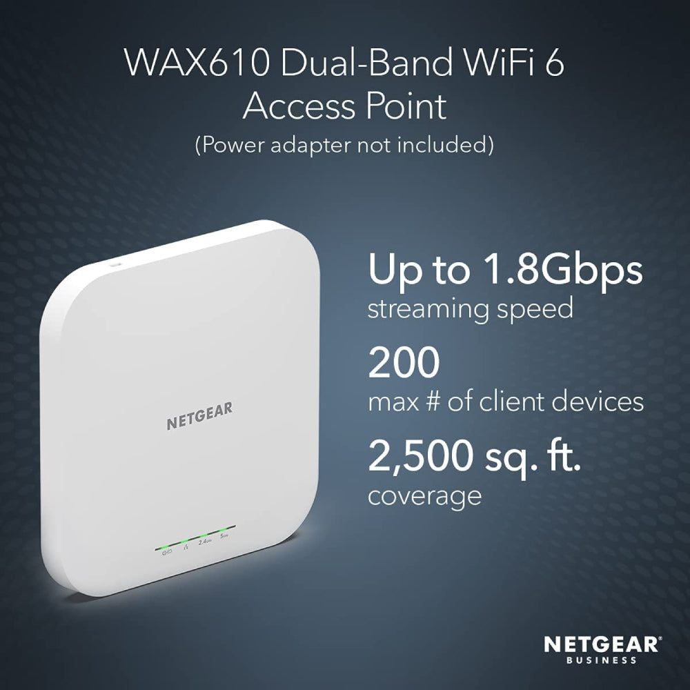 NETGEAR Insight Managed WiFi 6 AX1800 Access Point WAX610