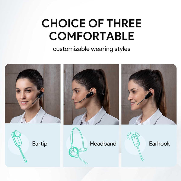 Casque sans fil YEALINK WH63-TEAMS avec contour d'oreille et connectivité USB