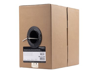 StarTech 1000 ft Cat5e Plenum CMP Ethernet Cable, Gray, Solid 24AWG, TAA