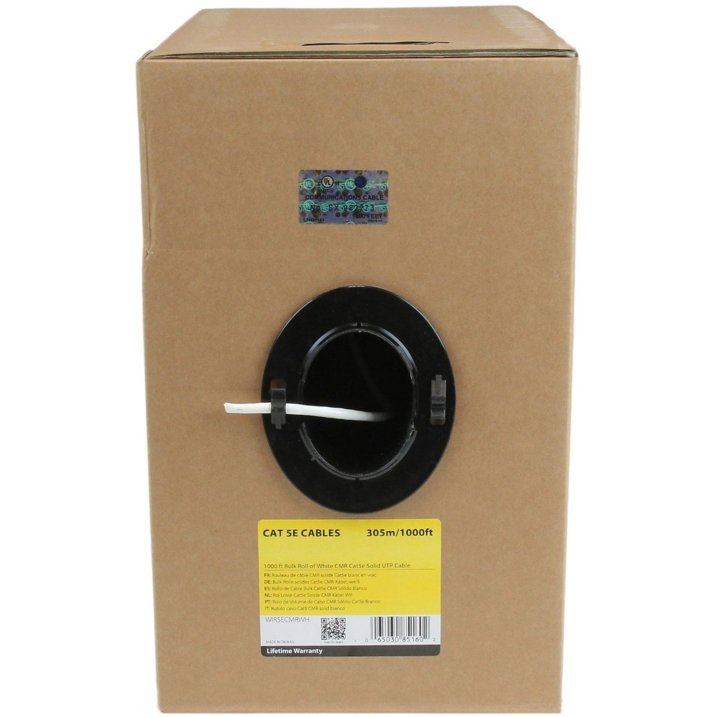 Câble Ethernet StarTech Cat5e CMR 304 m, blanc, UTP solide, 24 AWG