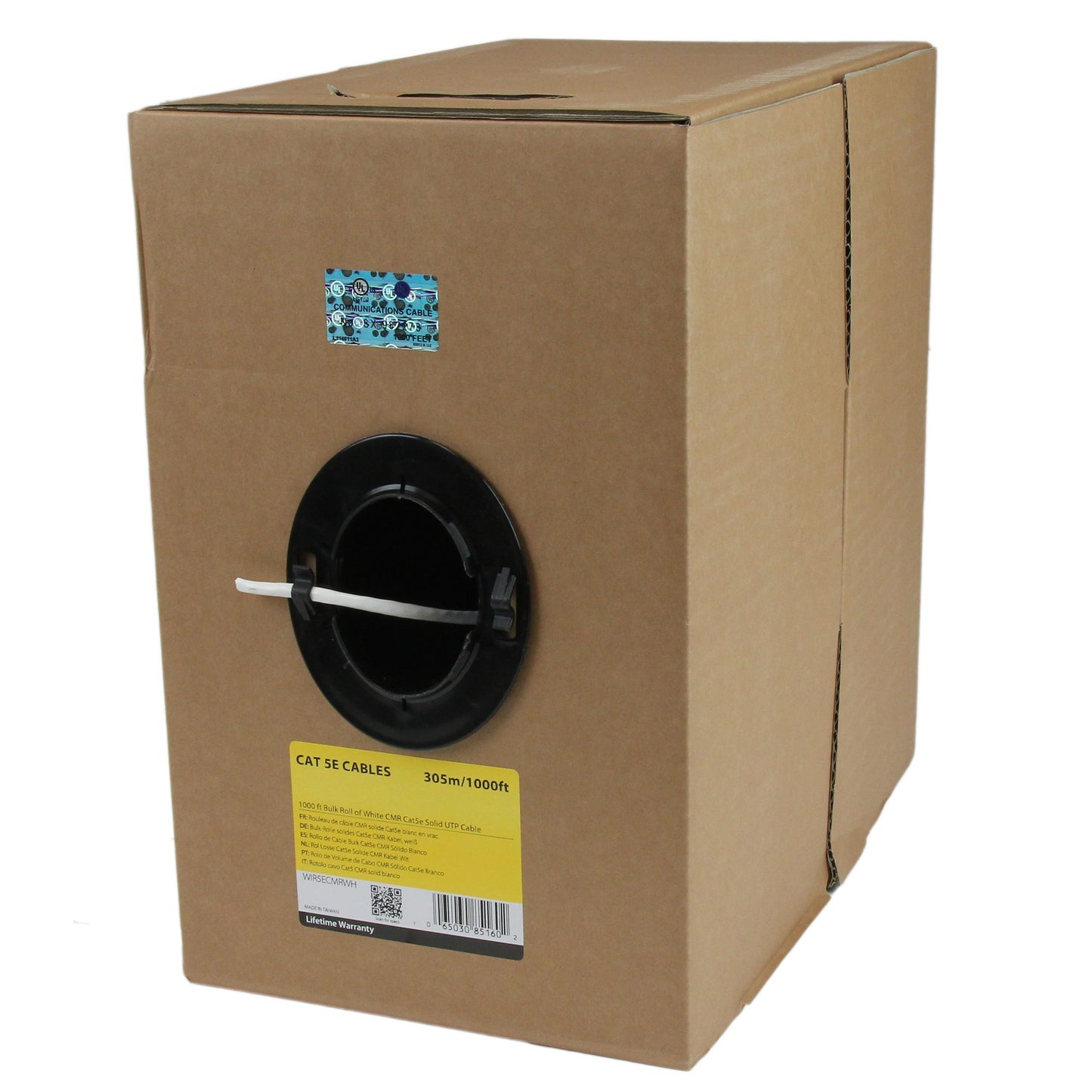 Câble Ethernet StarTech Cat5e CMR 304 m, blanc, UTP solide, 24 AWG