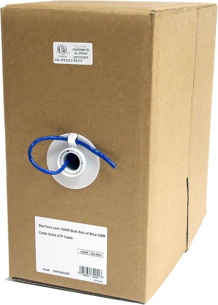 Câble Ethernet UTP CMR solide Cat5e StarTech de 300 m – Gris, TAA