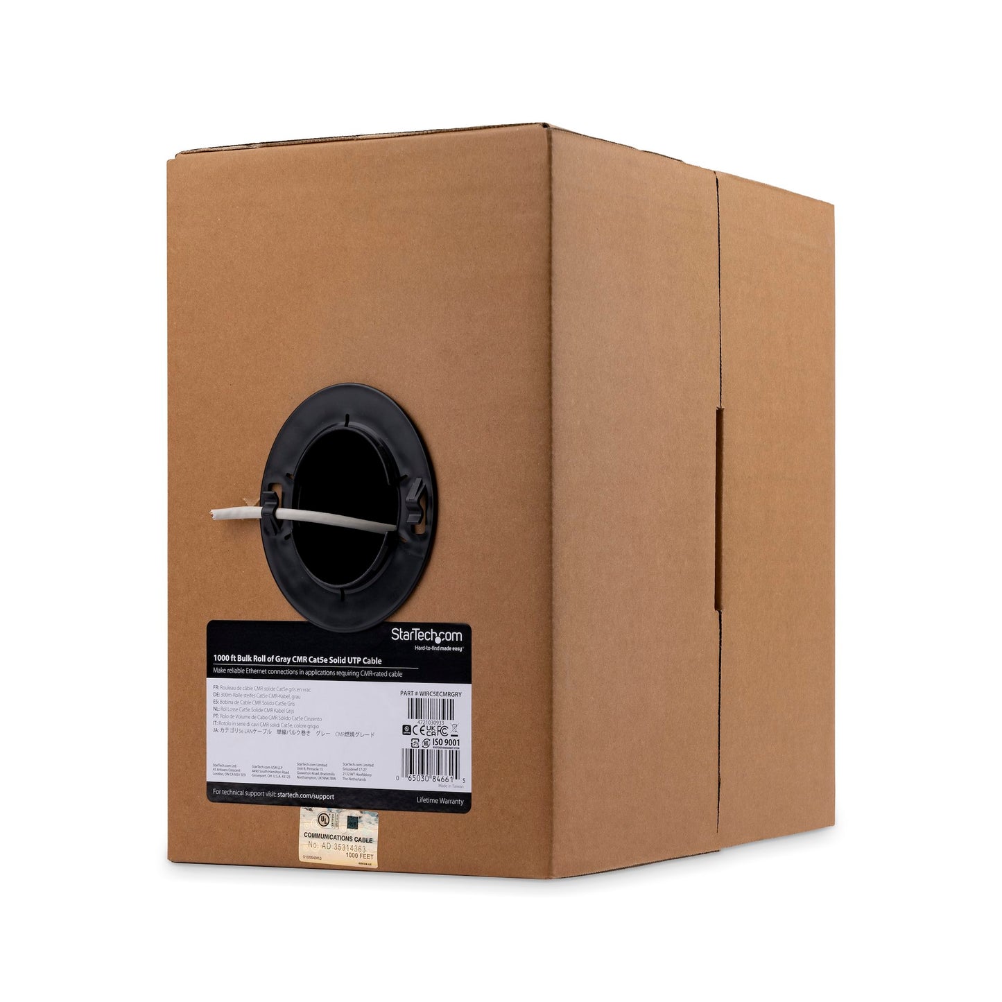 Câble Ethernet UTP CMR solide Cat5e StarTech de 300 m – Gris, TAA