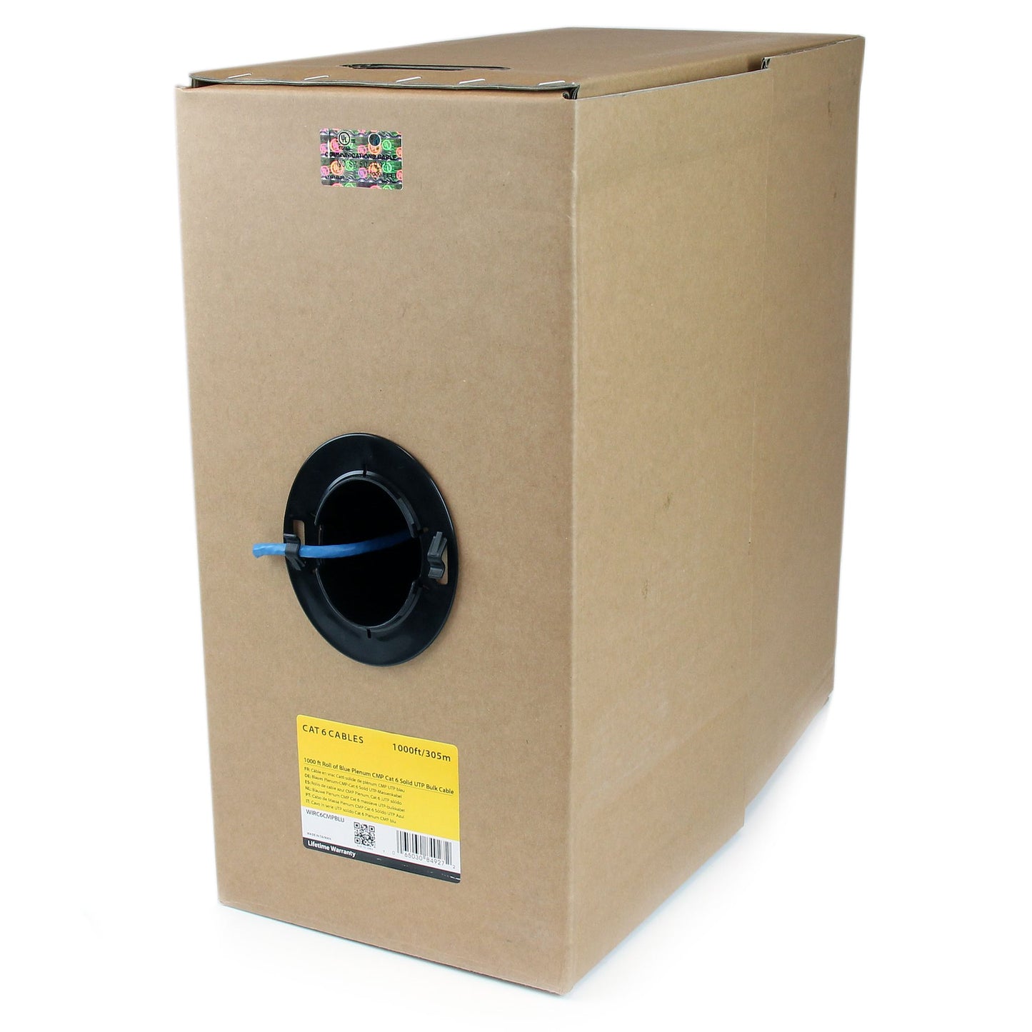 StarTech 1000ft Cat6 Plenum-Rated Ethernet Cable, Black, ETL, TAA