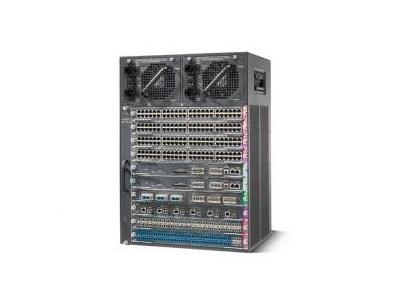 The Cisco Catalyst 4510R+E is a 10-slot E-Series switch chassis delivering a 48Gbps switching capacity. Designed for enterprise-grade performance, it supports Layer 2 and 3 networking and redundant supervisor modules. It comes with LED status indicators, a fan module, and a robust MTBF of over 179,000 hours for high availability.