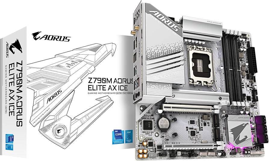 GIGABYTE Z790M AORUS ELITE AX ICE Micro ATX Motherboard