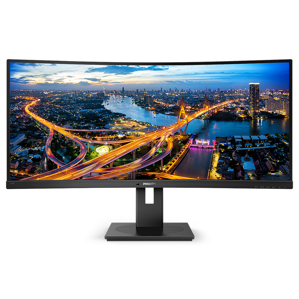 Moniteur LCD incurvé Philips 346B1C 34 pouces WQHD, 100 Hz, USB-C, dalle VA