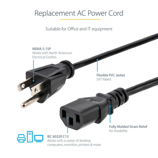 Lenovo 1.8M 10A/120V C13 to NEMA 5-15P Line Cord