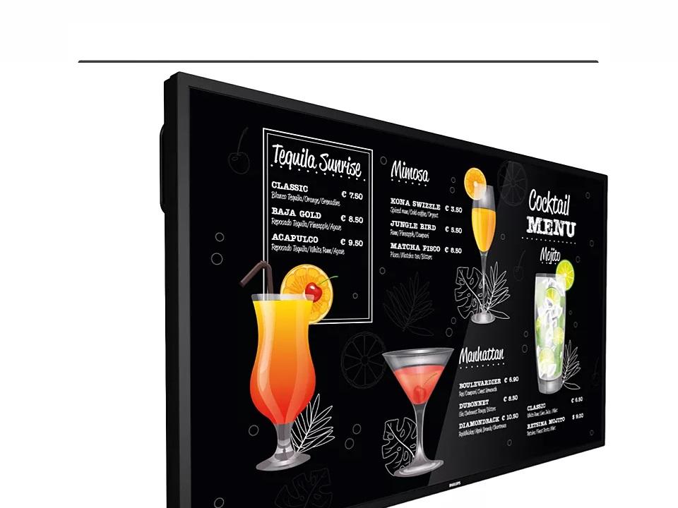 Écran commercial UHD PHILIPS 43 pouces, 750 cd/m², fonctionnement 24h/24 et 7j/7