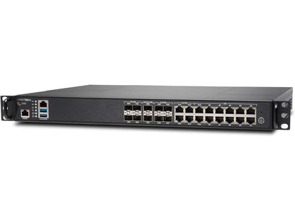 The SonicWall NSa 3650 is a robust 1U firewall designed for high-performance networking environments. With multiple 10GbE and 2.5GbE ports, this appliance supports advanced security functions while providing flexible connectivity and a throughput of up to 3.75 Gbps. It is ideal for enterprise deployments requiring scalable protection and reliable traffic management.