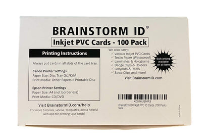 Cartes plastiques jet d'encre Canon CR80 16 mil, recto verso, paquet de 250