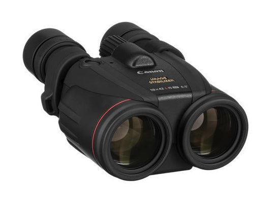 The CANON 10x42L IS WP binoculars are premium prism optics designed for marine use, offering a high-quality visual experience. With their rugged metallic build and advanced wide-angle viewing capabilities, these binoculars are TAA-compliant and made in Japan, signifying top-tier craftsmanship and reliability.