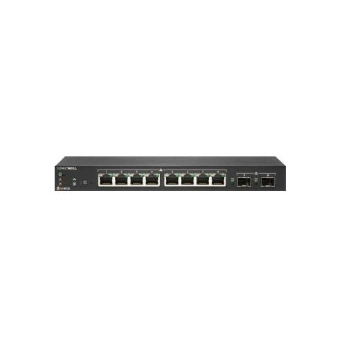 SONICWALL SWS12-8POE Desktop Gigabit PoE Switch, 10-Port