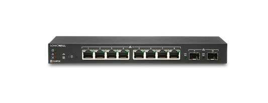 SONICWALL SWS12-8POE Desktop Gigabit PoE Switch, 10-Port