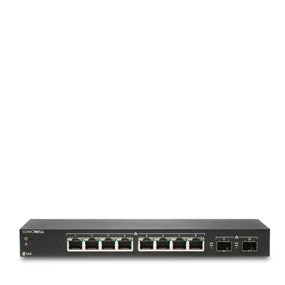 SONICWALL SWS12-8POE Desktop Gigabit PoE Switch, 10-Port