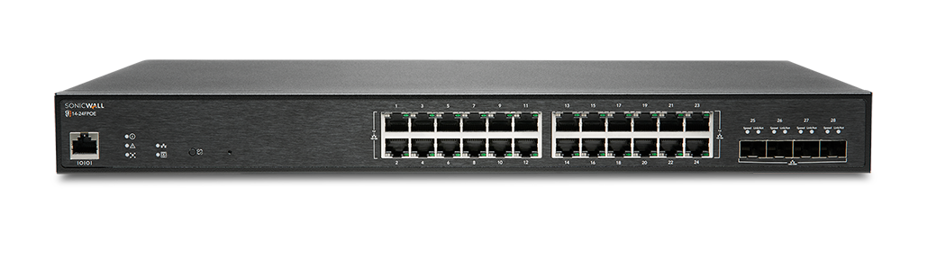 SonicWall SWS14-24FPOE 24-Port Gigabit PoE Switch with 10Gb SFP+